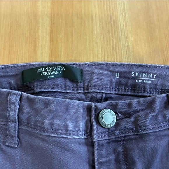 Simply Vera Vera Wang Women's Dark Purple Skinny Jeans - Picture 2 of 2